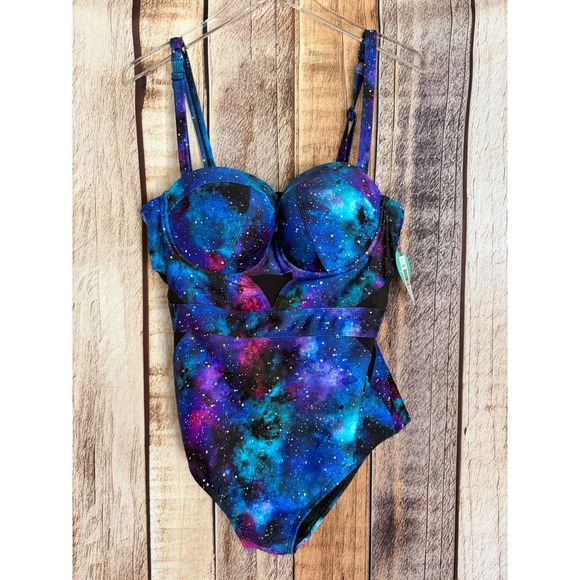 torrid Other - Torrid Swimsuit One Piece Galaxy Cutout Mesh Underwire Resort Torrid Size 1 NWT